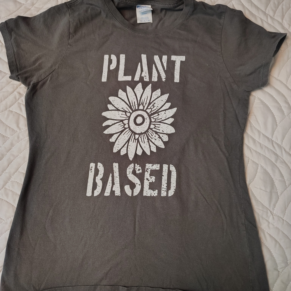 Port and Company Dark Gray  Plant based Graphic Cotton T-shirt.